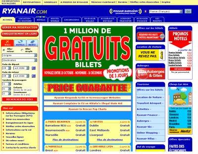 Ryanair million billet gratuit
