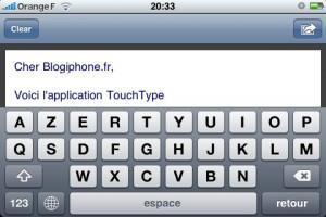 TouchType iPhone