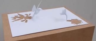 sculpture en papier oiseau