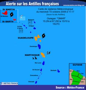 [Ouragan Omar] Alerte:Saint Martin/Barthélémy, Guadeloupe, Martinique