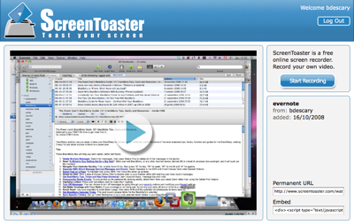 screentoaster-1 ScreenToaster, une application Web pour créer des screencast 