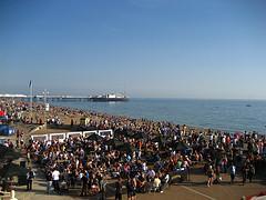 Busy Brighton beach