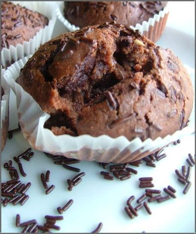 Muffins aux châtaignes, noisettes & chocolat pour le Muffin Monday #11