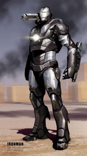 Phil Saunders imagine les travaux de Tony Stark pour Iron-man 2 de Marvel