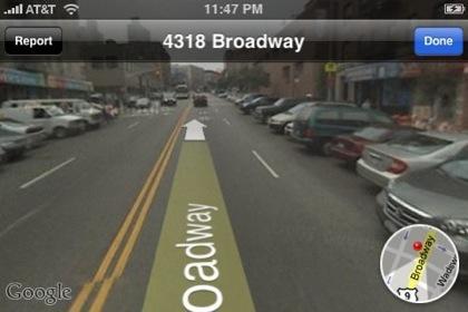 iPhone et Google Streetview en image