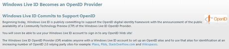 Windows Live ID et OpenID