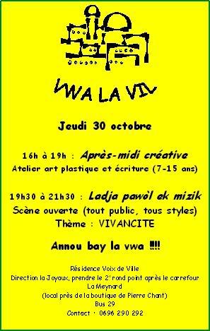 Vwa lavil scene ouverte martinique