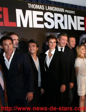 De gauche à droite : Gérard Lanvin, Jean-François Richet, Thomas Langmann, Cécile de France, Vincent Cassel, Samuel Le Bihan et Ludivine Sagnier