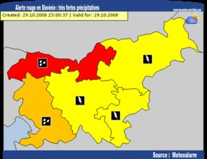 [Slovénie] Alerte rouge : très fortes précipitations et vents violents
