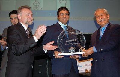 Anand, champion du monde d'échecs - photo Chessbase