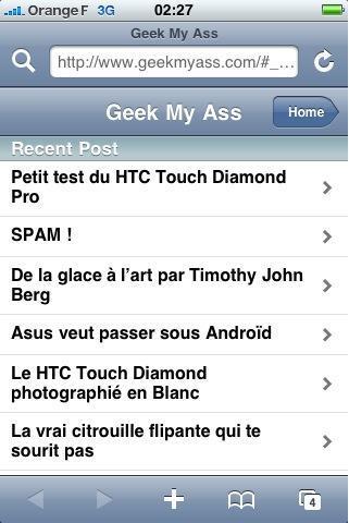 Geek optimisé pour l’iPhone