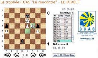 La position finale de la seconde partie d'échecs, décisive pour la victoire
