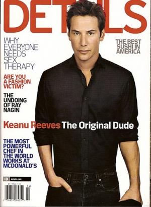 Keanu Reeves sexy et viril en Une de Details