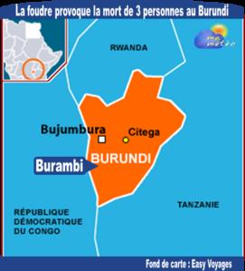 [Burundi] Trois personnes tuées par la foudre dans une église à Burambi