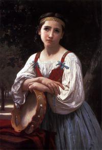 Gitane avec tambour basque(œuvre de William Bouguereau - XIXe siècle)