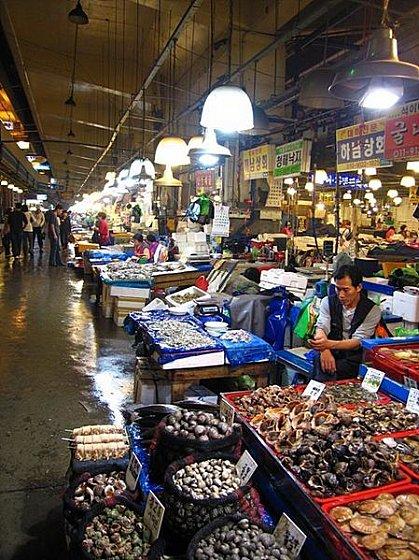 Les marchés aux poissons de Corée