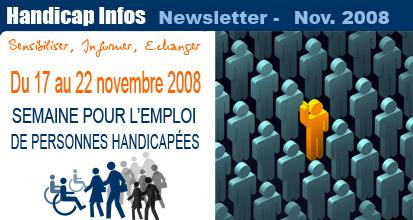HANDICAP INFOS: semaine de l'emploi du 17 au 22 novembre.