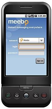 Meebo, multiplateforme de messagerie instantanée sur Android