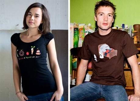 Deux tees, une illu Manger équilibré et défense de lait