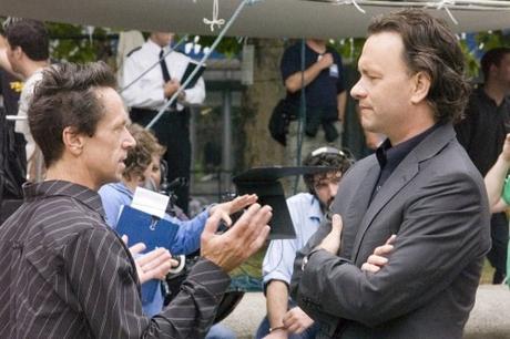 Le producteur Brian Grazer & Tom Hanks sur le tournage du Da Vinci Code