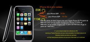 Promo noël Planete-Reductions.com : iPhone 3G à 89€