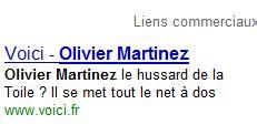 SEM Google Voici Olivier Martinez