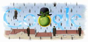 Logo Google commemore René Magritte Le Peintre belge