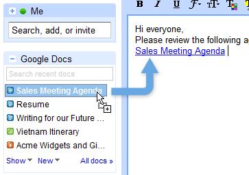 mailgadgetdragdrop Ajouter le lien d’un document Google Documents à un message de GMail 