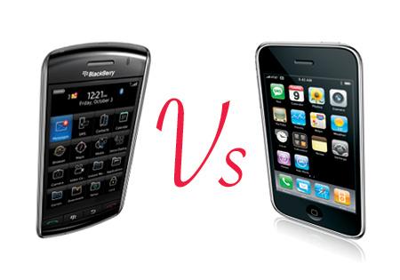 blackberry-versus-iphone Analyse comparative BlackBerry / iPhone en entreprise 
