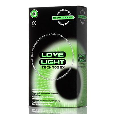 Préservatif Love Light Technosex fluorescent x12