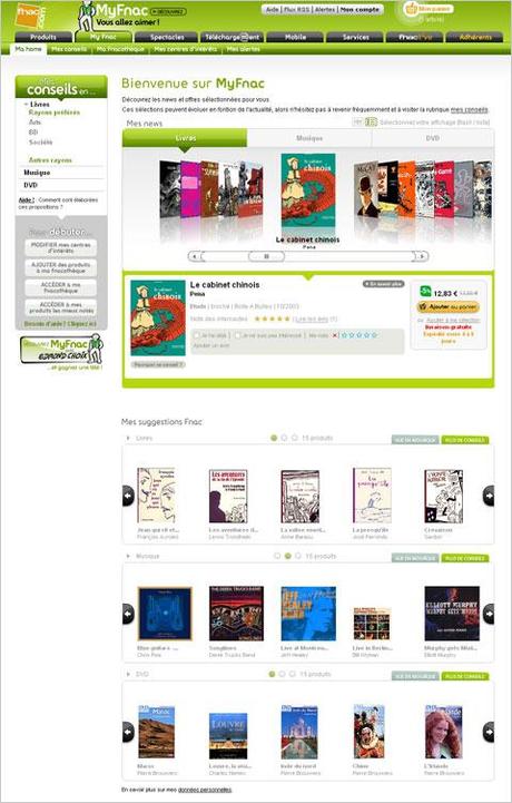 La FNAC lance My FNAC, son système de recommandations et de conseils personnalisés My Fnac, le nouveau service de recommandation et de conseils personnalisés