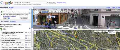 google-street-view-itineraire Meilleure intégration de Street View sur Google Maps