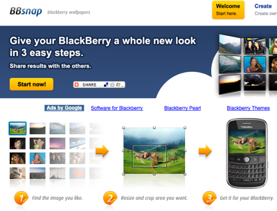bbsnap Créez des fonds d’écran pour votre BlackBerry en quelques clics 