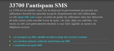 33700 : Signaler les SPAM-SMS