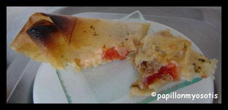 Feuilles de brick - episode #2 : bricks au jambon sec, creme fraiche, tomate, parmesan Image4