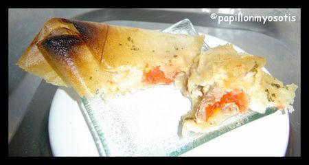 Feuilles de brick - episode #2 : bricks au jambon sec, creme fraiche, tomate, parmesan Image3