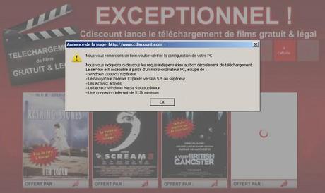 VOD Gratuite sur CDiscount - Test de Scream 3