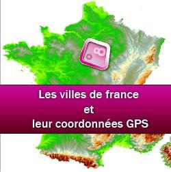 Liste des villes de france avec coordonées GPS et les departements et carte dynamique en flash V3