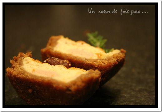 Bouchées soufflées aux foies gras en croûte de spéculoos