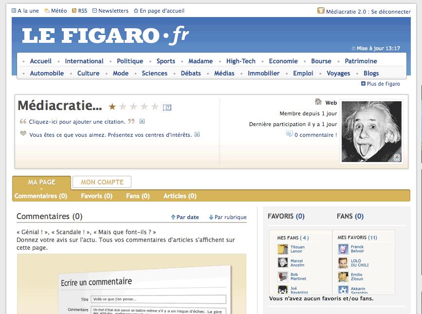 Mon Figaro - Page personnelle de Médiacratie 2.0
