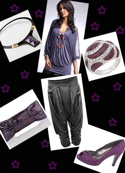 Look Noël noir violet