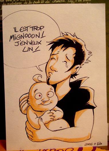 Nouvel échange de crayonnés.