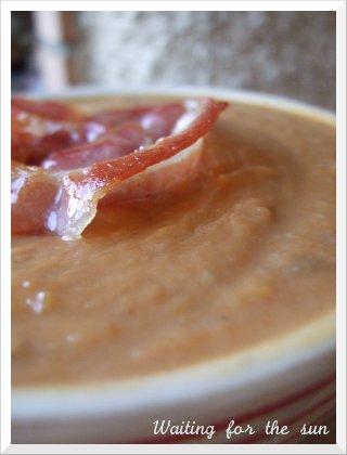 ≈ soupe potiron chataigne et croustillant de pancetta ≈