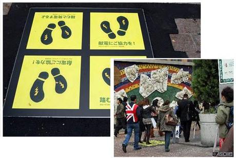 Quand les piétons alimentent les éclairages de Noël