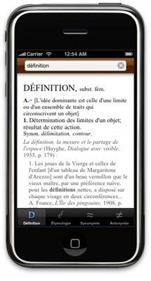 iphone  Dictionnaire   Application iPhone
