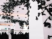 Installation design Papillon pour boutique Dior Homme Paris