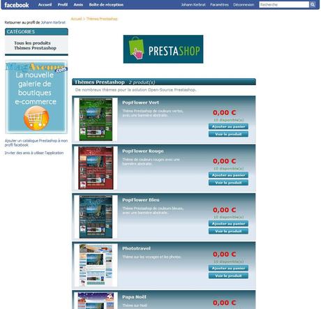 Module gratuit, pour vendre les articles de votre boutique Prestashop, sur votre compte Facebook VOtre boutique sur votre compte Facebook