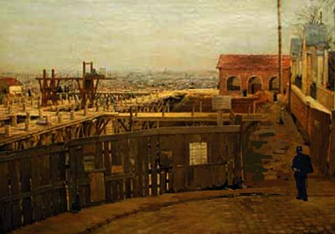Le chantier de la Basilique du Sacré-Coeur (d'après une toile de Victor-Paul-Joseph Dargaud, 1878).