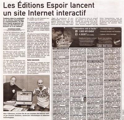 Site des Éditions Espoir