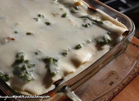 Lasagnes végétariennes aux aubergines, pesto et mozzarella Lasagnes Végé pas encore passées au four